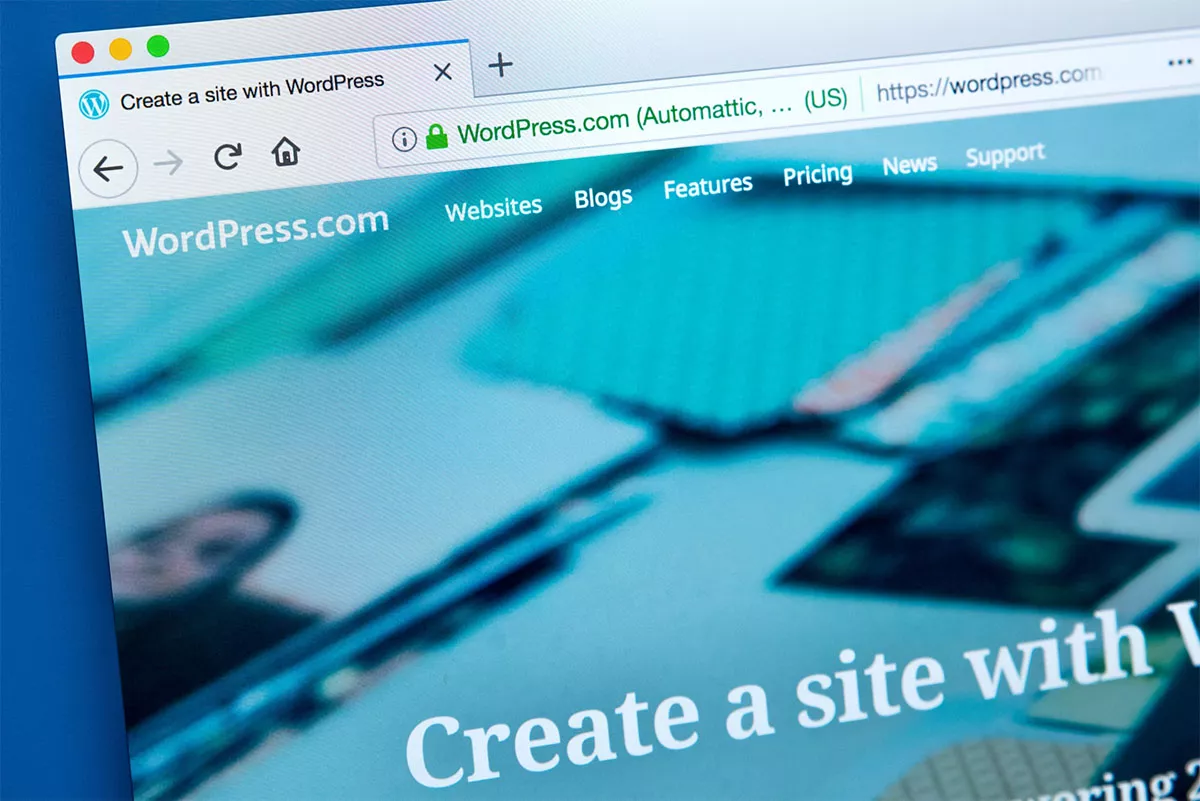 The homepage of the official website for WordPress - How to create a cost-effective Website. Image by chrisdorney