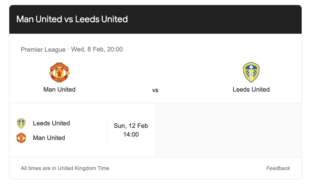 Manchester vs Leeds