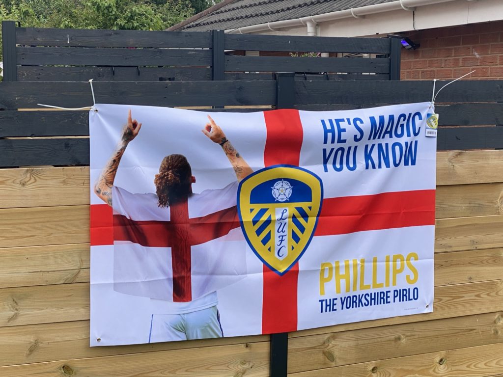 Leeds United and England Kalvin Phillips flag