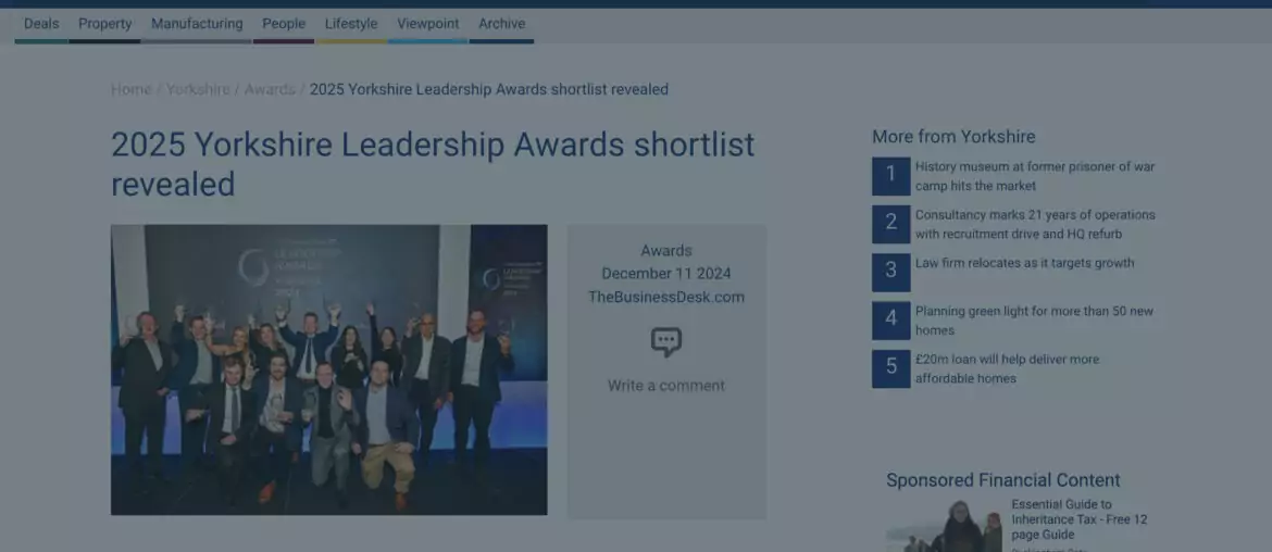 thebusinessdesk website - Leadership Awards