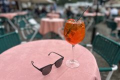 Aperol spritz on table with glasses
