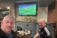Barrie Jarrett and Mark Stafford watching Leeds United Relegation Battle